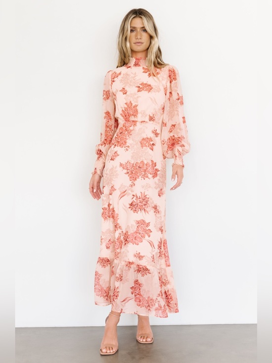 Baltic Born Dresses & Skirts - New Baltic Born Luciana Maxi Dress Beige Rose Floral Chiffon Boho Romantic M